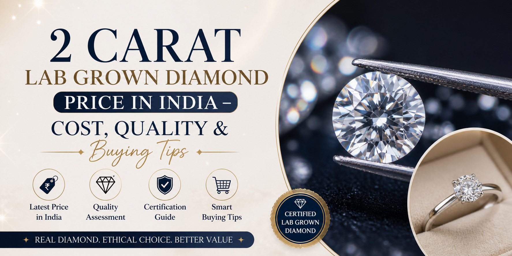 2 Carat Lab Grown Diamond Price in India – Cost, Quality & Buying Tips