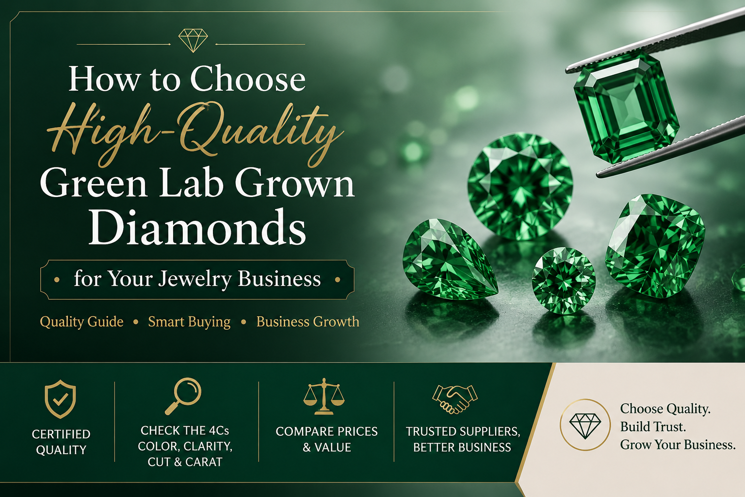 How to Choose High-Quality Green Lab Grown Diamonds for Your Jewelry Business